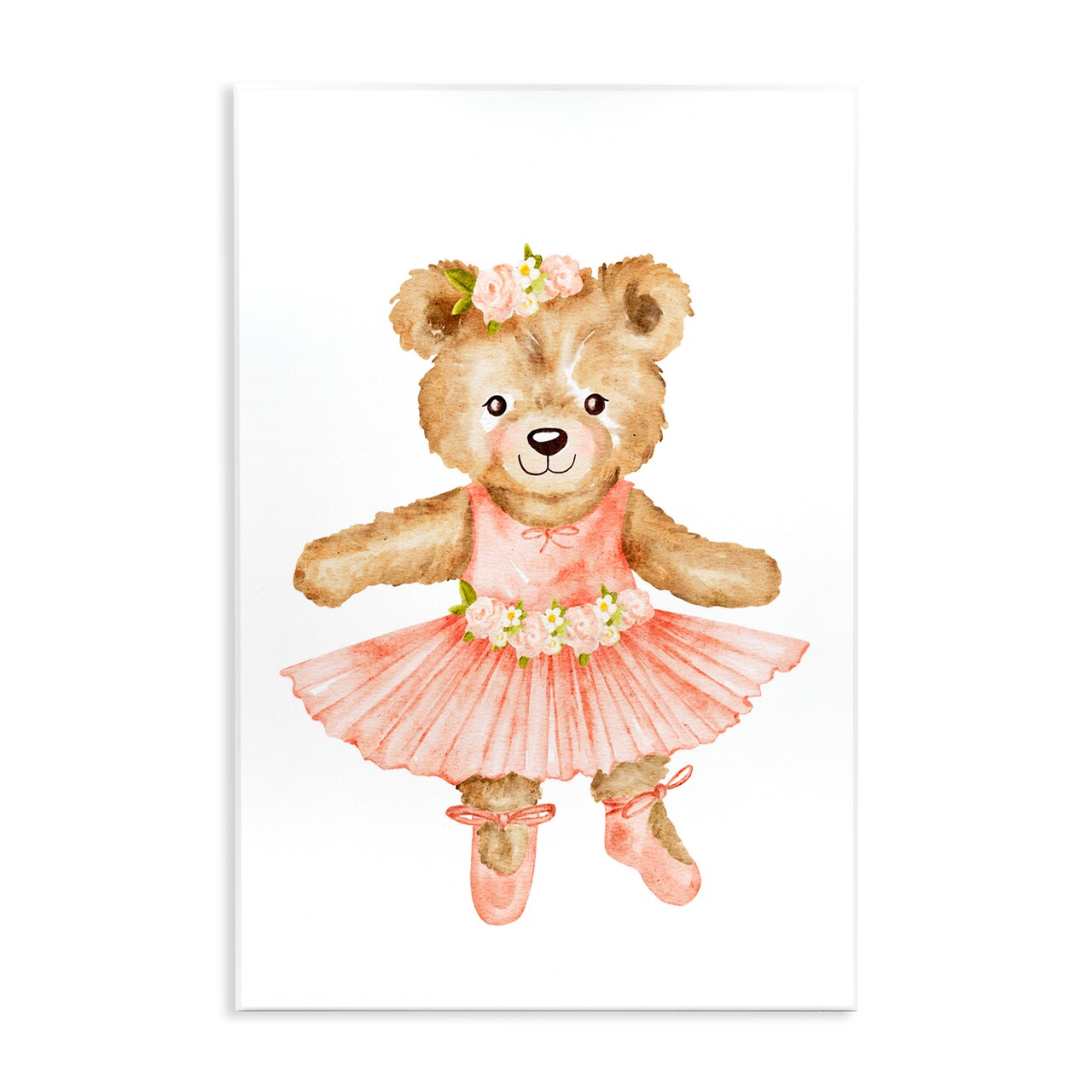 Stupell Industries Floral Ballerina Teddy Bear Wall Plaque, design by Amy Hall